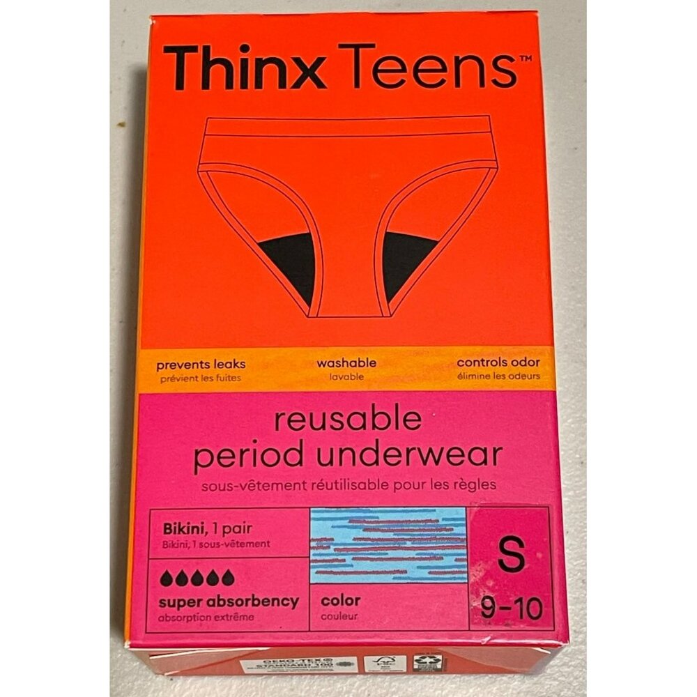 Thinx Teens 2 Pairs Period Reusable Underwear Size Small New In Box